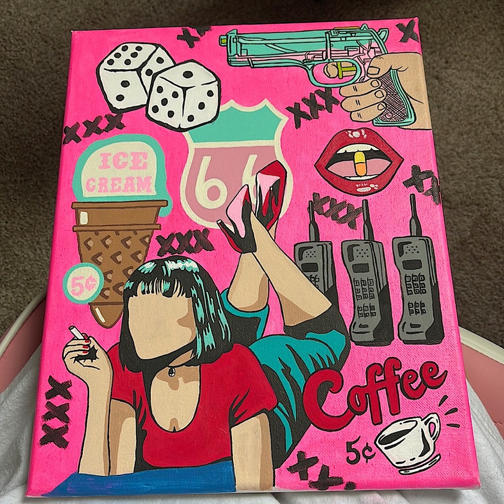 Handmade mixed media painting